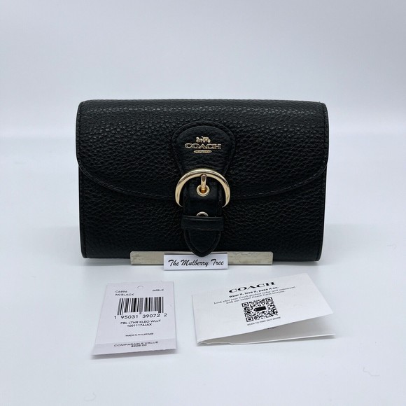 Coach 6896 Kleo Wallet Black Pebbled Leather NWT Org $228 - Picture 2 of 6